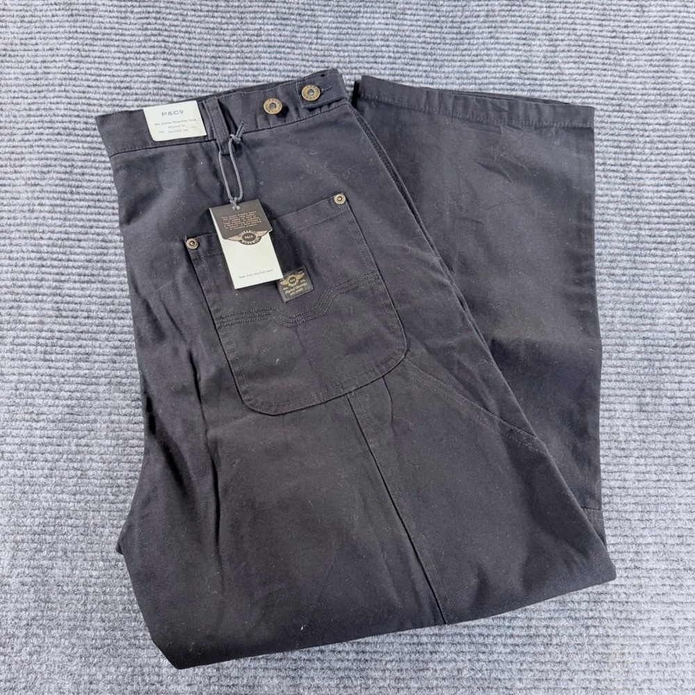 P&Co 304 Albion Carpenter Pant Womens 18 Black Relaxed Straight Leg